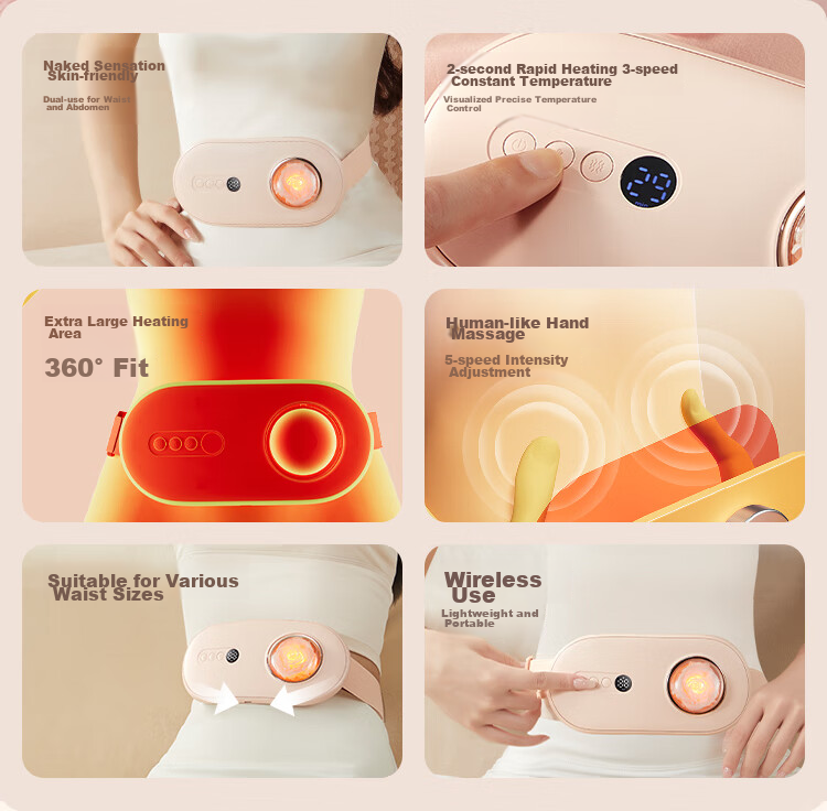 JD Original [Gift Box] Eternal Flower Waist Massager, Uterus-Warming Belt, Menstrual Aid, Period Pain Relief, Hot Compress, Back Massage Device, Gift for Boyfriend Or Girlfriend 2