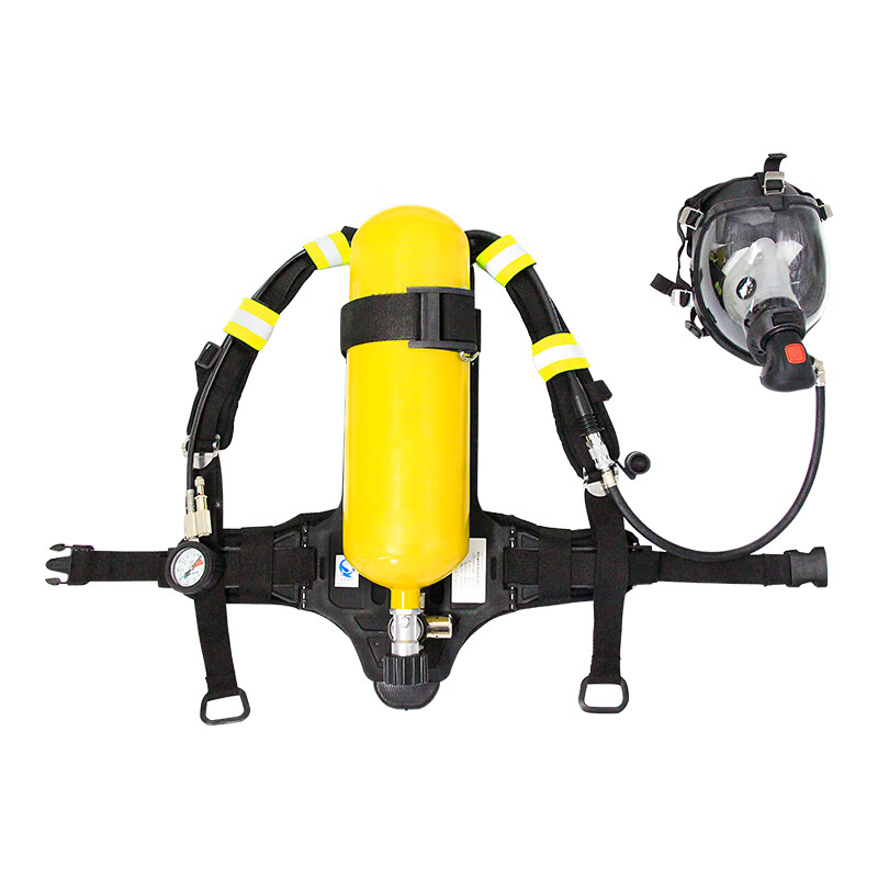 TELLGER Positive Pressure Air Respirator 5L Steel Cylinder Firefighter Self-Contained Breathing Apparatus Full Face Mask (With Air) Complete Set