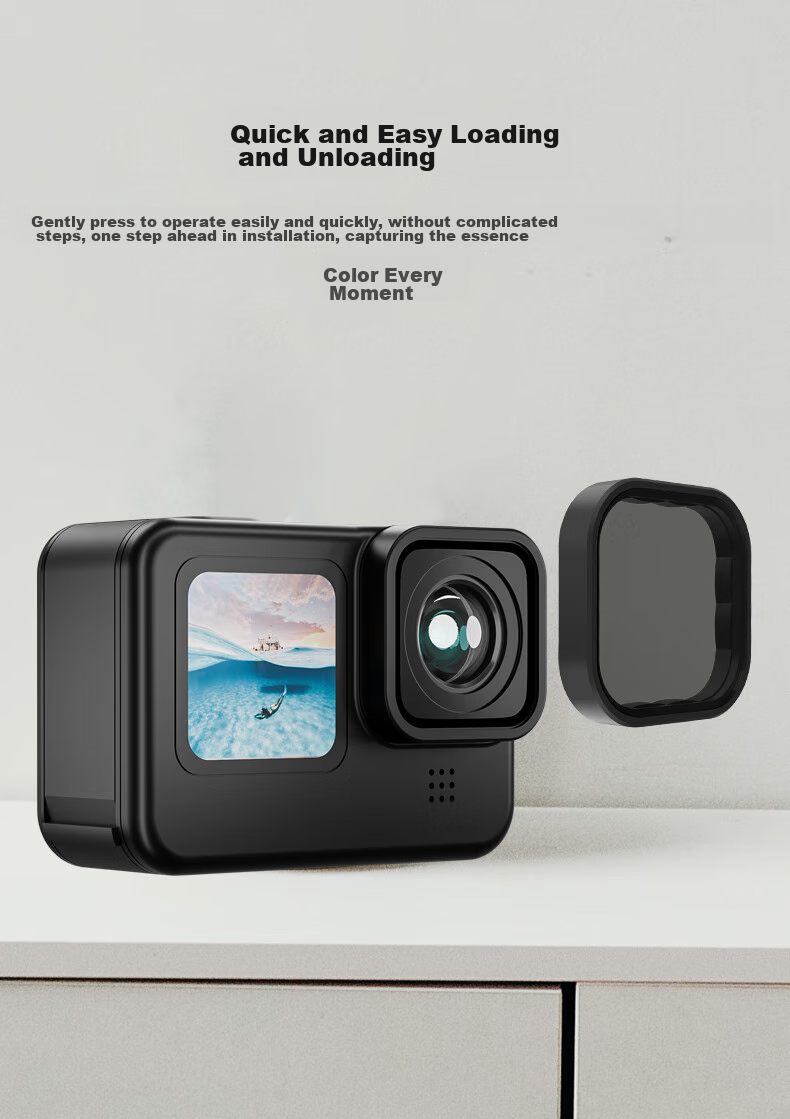 TELESIN Compatible with GoPro 12 ND Filters, Also Compatible with GoPro 11/10/9 Filters, ND8/16/32 Neutral Density Filter Set 8