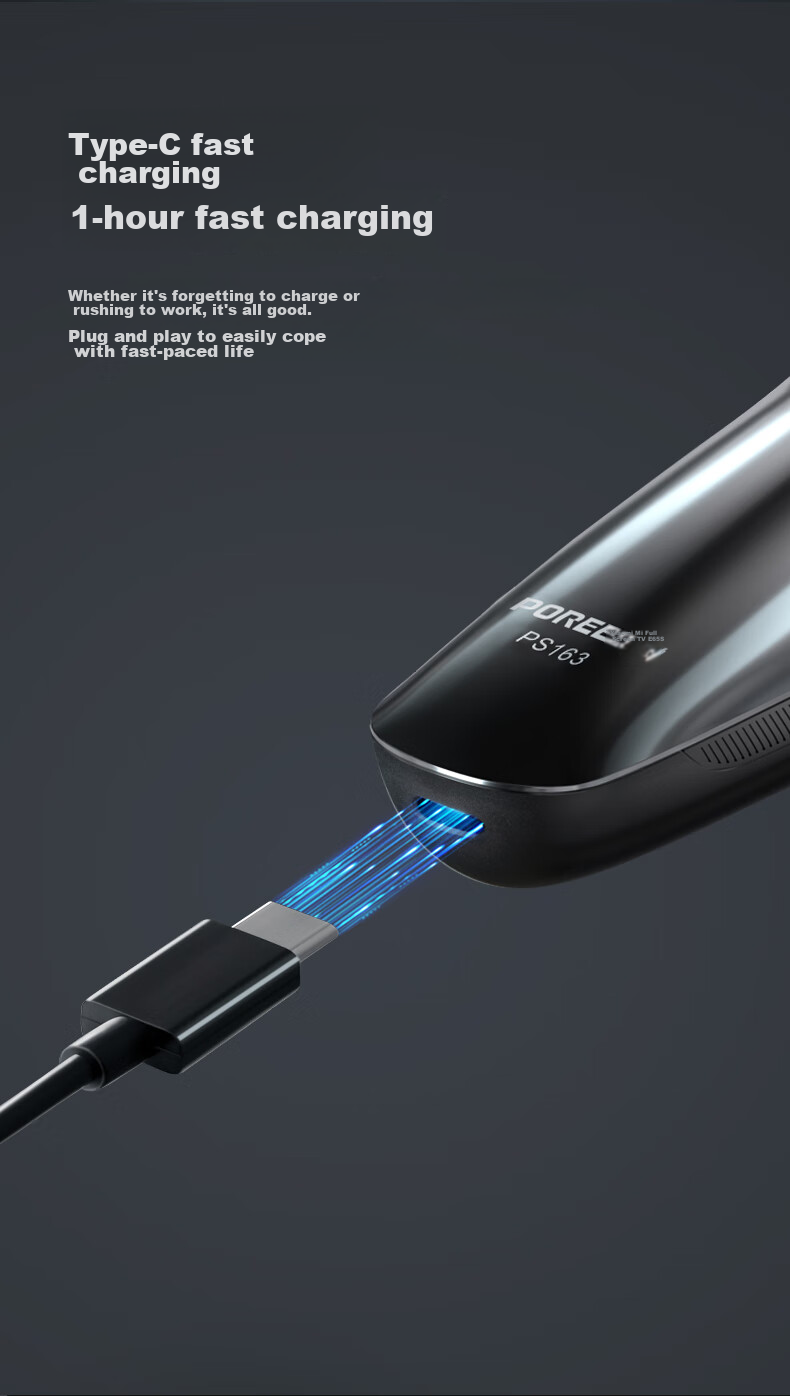 FLYCO Electric Shaver for Men, Rechargeable Portable Three-Head Razor with Wet And Dry Dual Shaving, Fully Washable Body, Birthday Gift, Boorui PS163 7