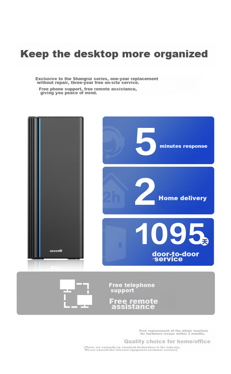 Pansheng Shangrui 3 Office Business Home Desktop Computer Mini PC (AMD A10 Quad-Core 16GB 512GB) 7
