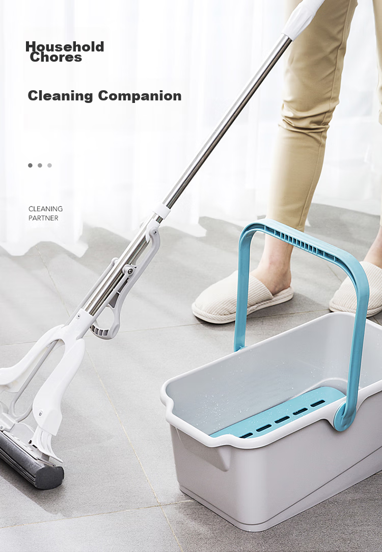 MARYYA Rectangular Mop Bucket, Diameter 47.5cm, Cleaning Sponge Flat Mop, Floor Mopping Bucket, Single Bucket Water Bucket 3