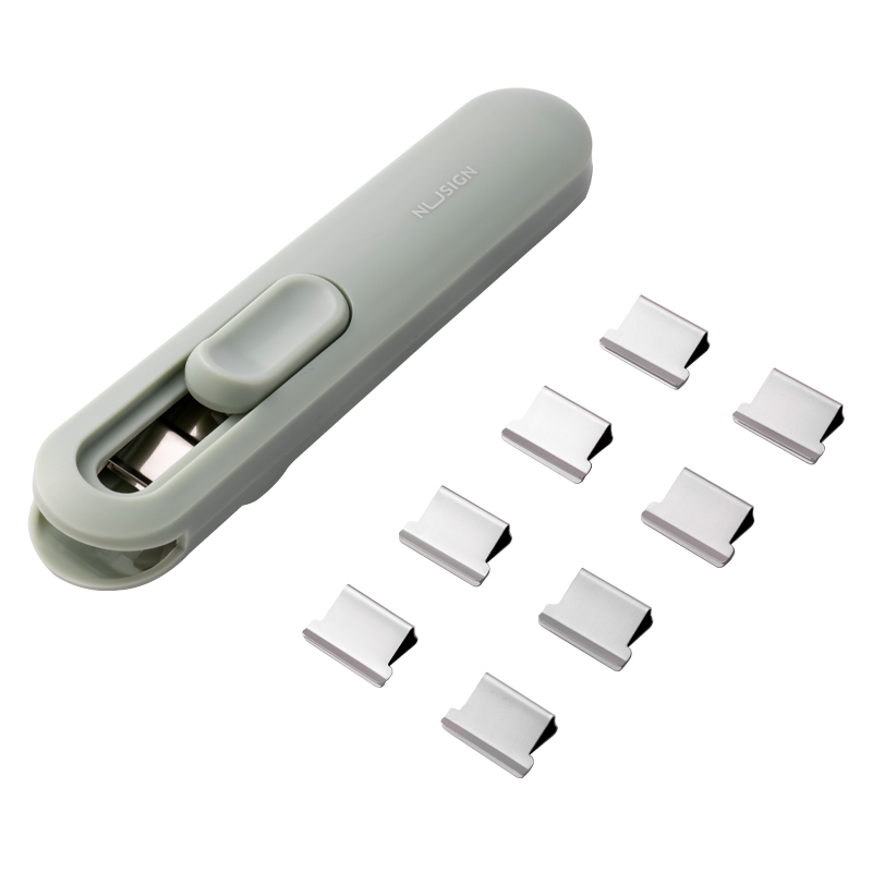 Deli Paper Clip, Can Clip 40 Pages, Office Paper Folder, Student Exam Paper Clip, Document Folder, Non-Destructive Binding, Office Supplies, Includes 8 Additional Clips, Green, NS085-B