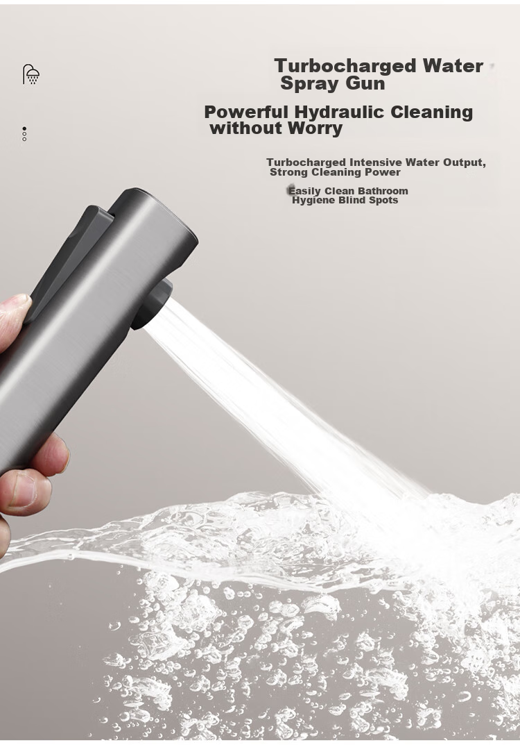 Larsd Shower Head Set with High-Pressure Shower Head, Piano Key Gun Gray Bathroom Shower Head LD7856H 14