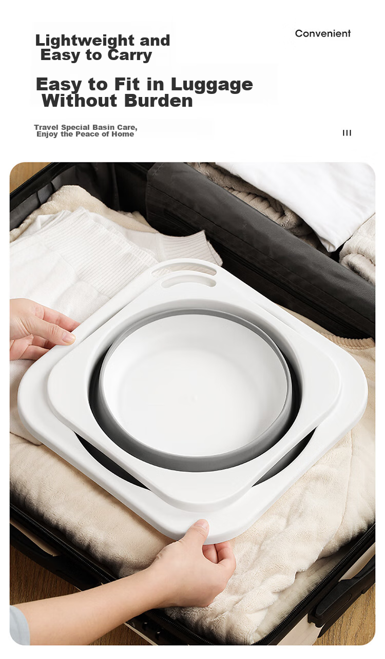 MARYYA Foldable Foot Soaking Bucket, 39cm, 1 Piece, 15L, Portable for Home Use, Adult Calf Washing Basin, Massage Foot Bath, Thickened Plastic 1