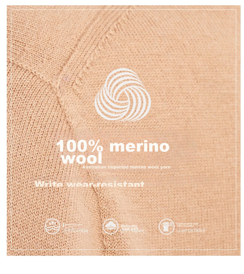Hengyuanxiang 100% Pure Wool Sweater for Women, V-Neck Loose Base Layer, Autumn And Winter Warm Fashion Knit Sweater, Women's Top 4