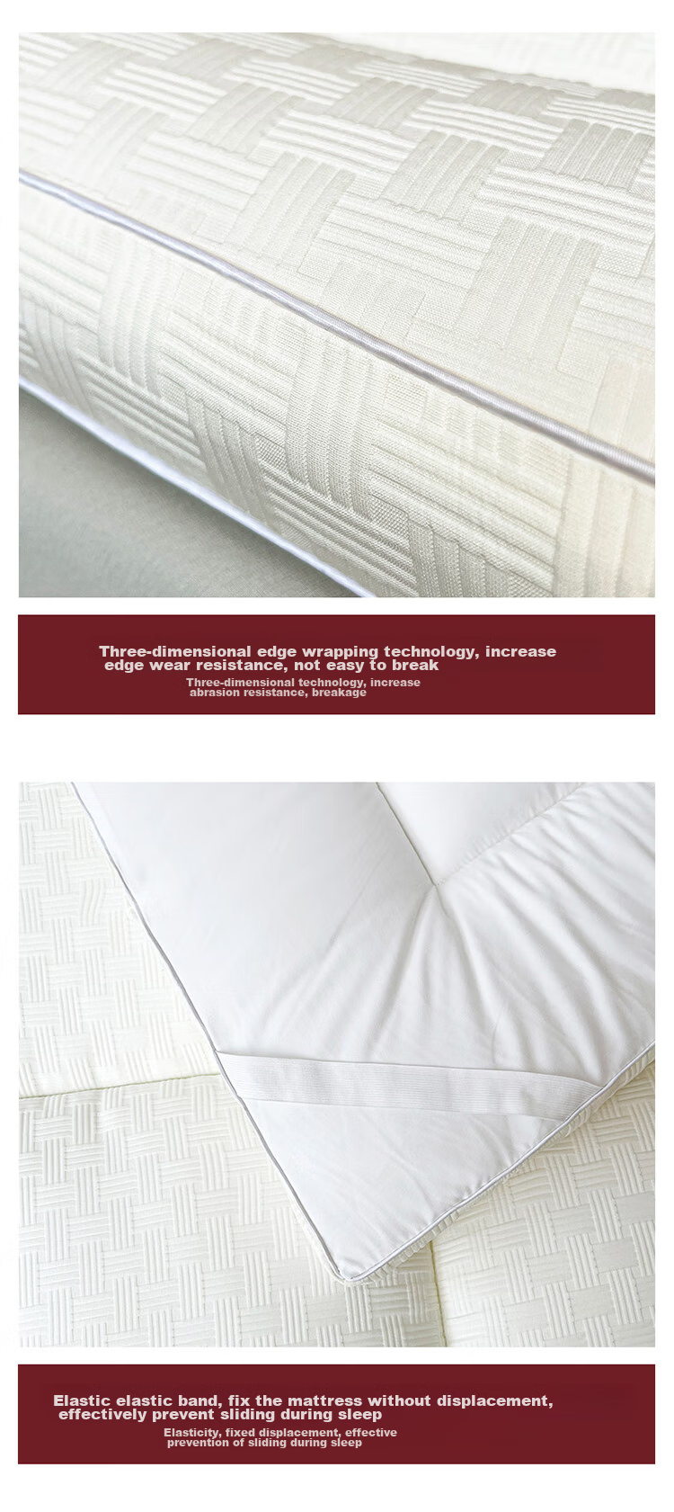 Wuyinliangpin Class A Fabric Knitted Jacquard Thickened Mattress, Student Dormitory Bed Cover, Double Bed Mattress Pad, 1.8x2 Meters 14