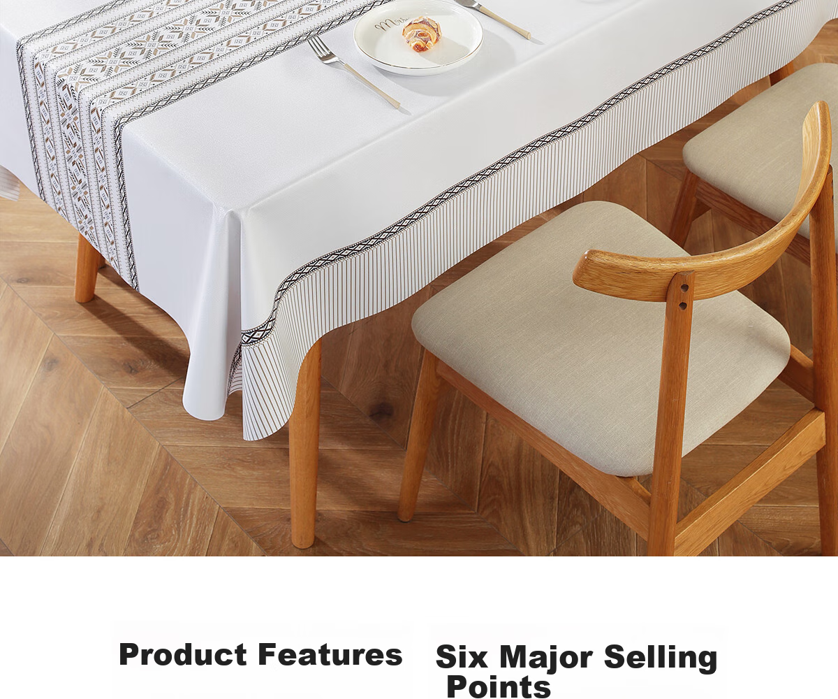Ali Tablecloth, Waterproof, Oil-Proof, Scald-Proof, High-End Feel, Coffee Table Mat, Table Pad, PVC Dining Table Mat, Mediterranean Style, 1.2*1.6 3