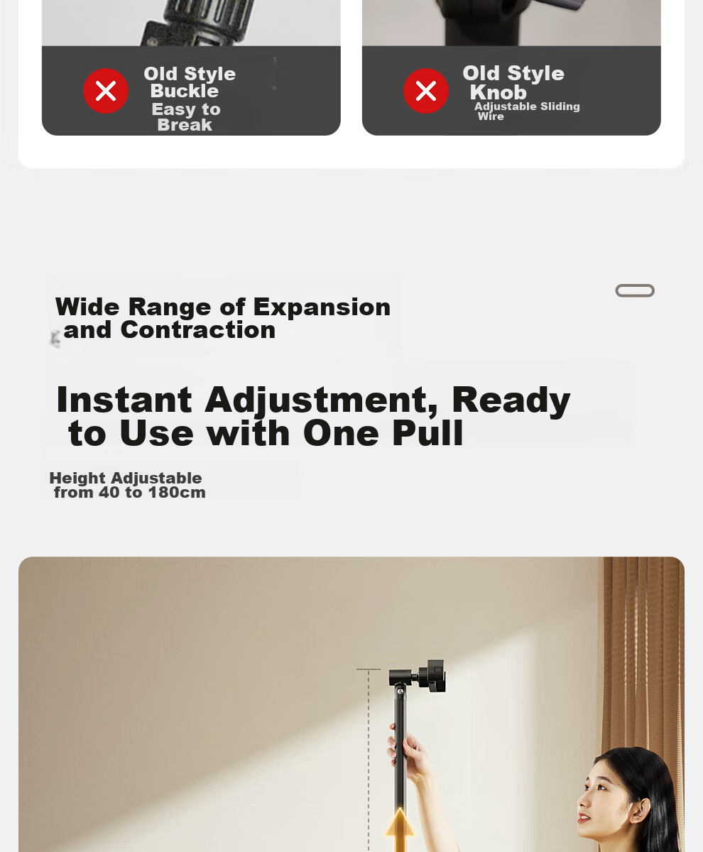 Xiaotian (JOPREE) Phone Stand, Floor-Standing Live Streaming Stand, Adjustable Desktop Shooting Stand, Multi-Functional 360° Rotating Overhead Shooting Stand for Watching Shows And Recording Videos, Outdoor Support Frame 6