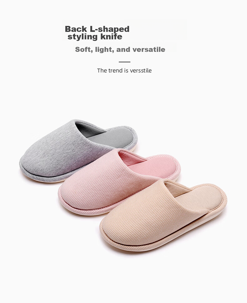GUOLUOFEI Non-Stick High-Quality Couple Slippers Spring Autumn Indoor Non-Slip Thick-Soled Cotton Slippers for Men And Women Winter Seaso 1