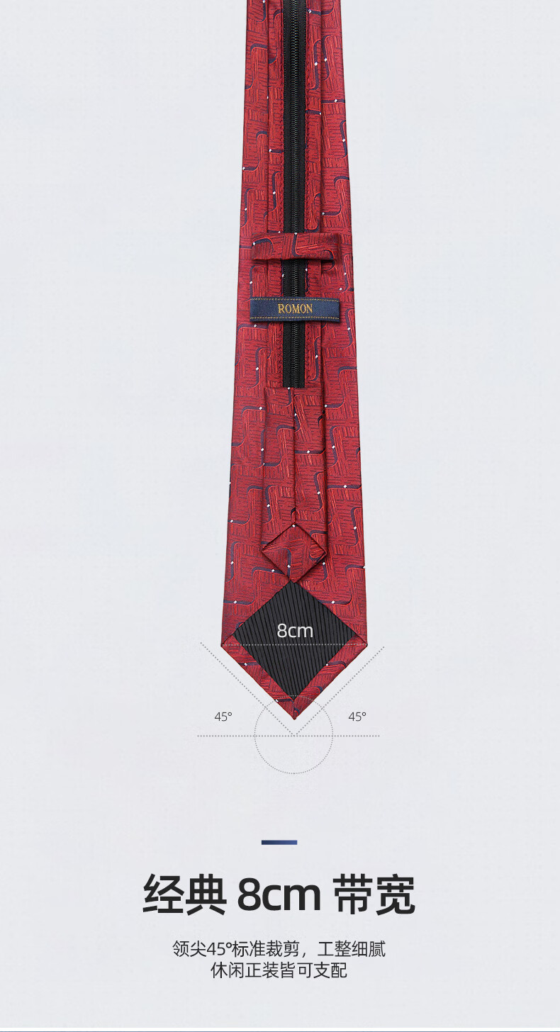 Luomeng Men's Pre-Tied Business Necktie, Easy Roll-Up 8cm Classic Gentleman Style, Gift Box Set for Husband Or Boyfriend 4