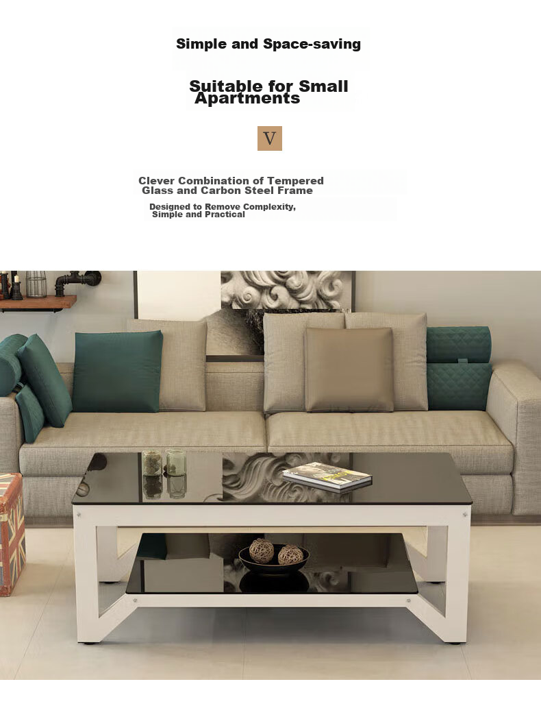 Fanshe Coffee Table, Living Room Coffee Table, Office Coffee Table, Home Living Room Glass Small Apartment Sofa Coffee Table, Modern And Simple 4