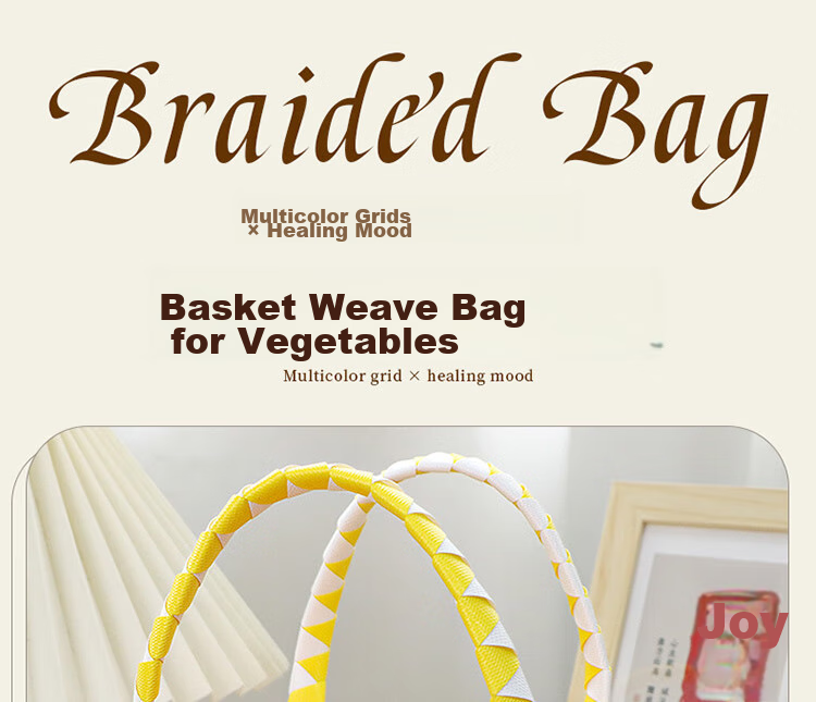 TaTanice Handbag Woven Bag, Mid-Autumn Festival Gift Birthday Storage Bag, Colorful Woven Basket Shopping Tote 1