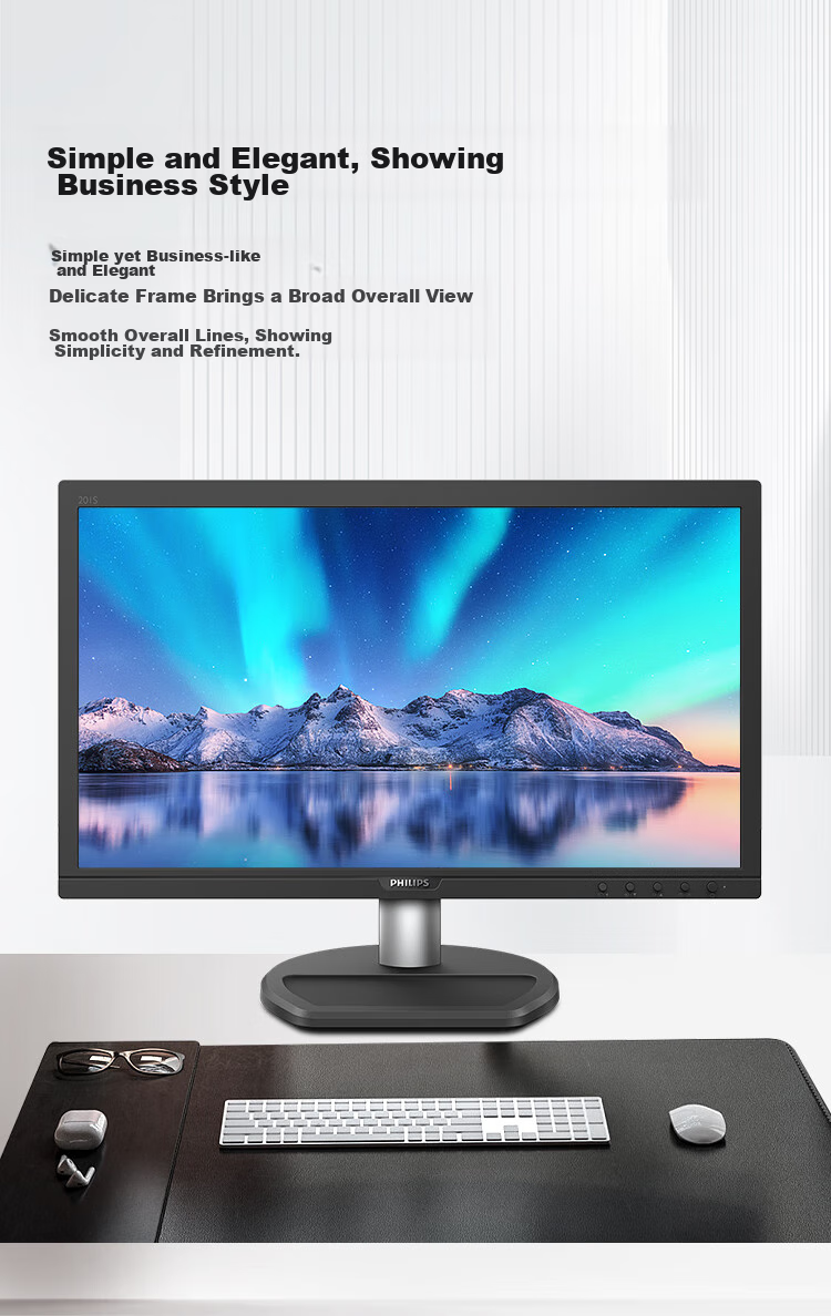 PHILIPS 19.5-Inch High-Definition Monitor TUV Low Blue Light Eye Protection No Flicker VGA+HDMI Wall-Mountable Office Computer Display Screen 201S8LHSB2 3