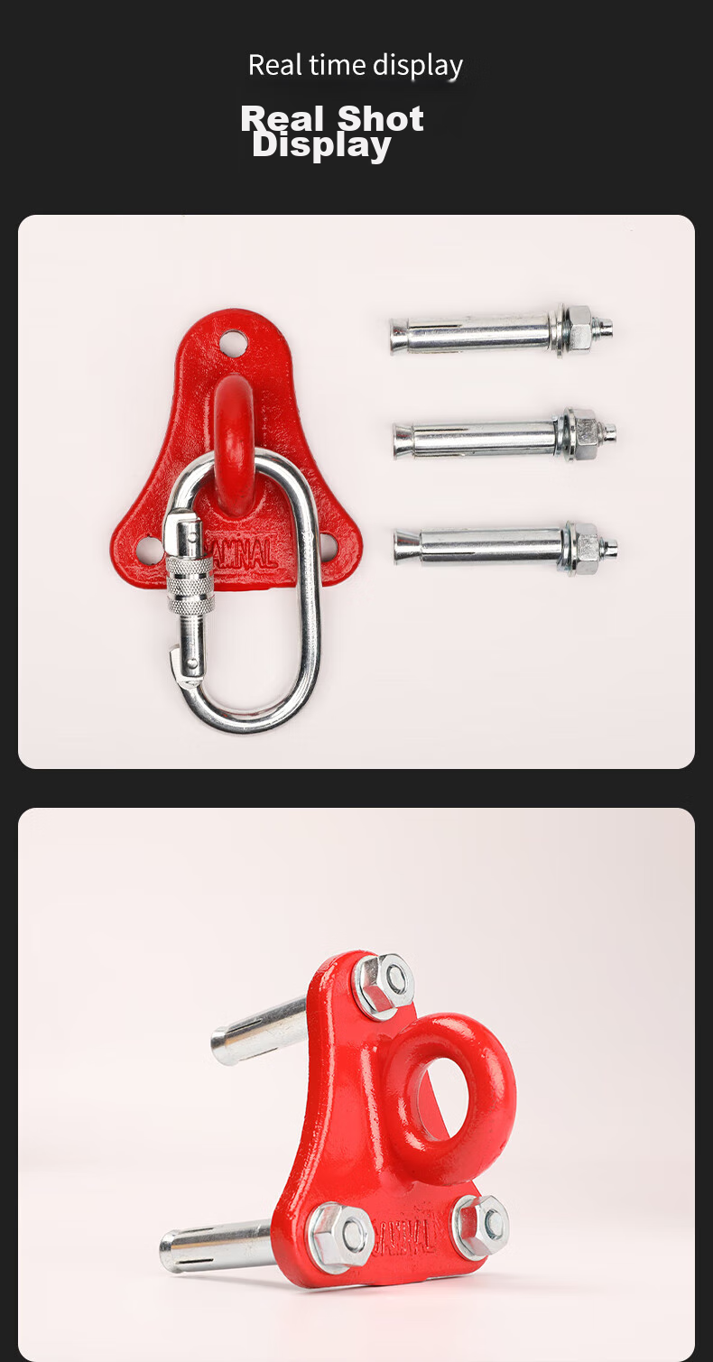 Kanle Safety Rope Fixer, Escape Rope Hook, High-Altitude Work Triangular Fixed Anchor, Rock Climbing Support Hook, Escape Ring 8