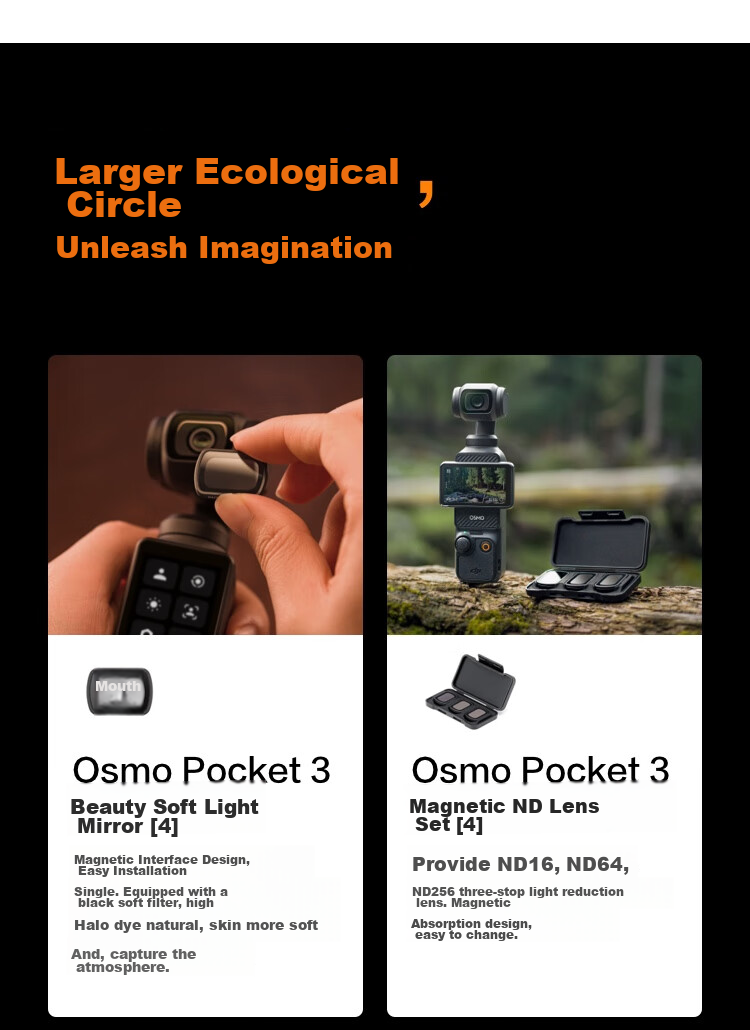 DJI Osmo Pocket 3 All-In Kit, 1-Inch Pocket Gimbal Camera, OP Lingmou Handheld Digital Camera, Travel Vlog, Portable Beauty Camera 23