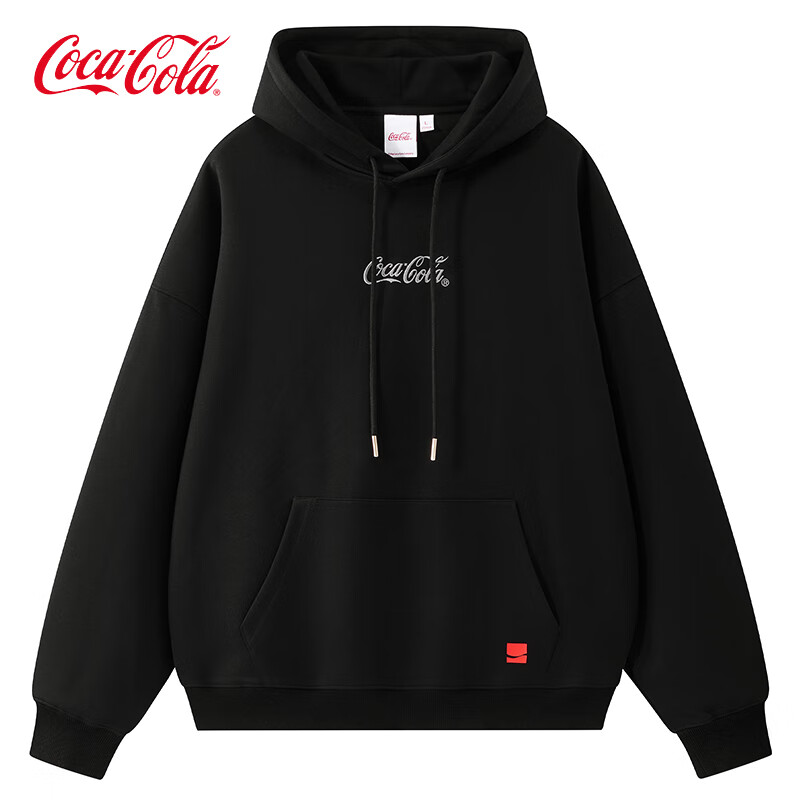Coca-Cola Hoodie for Men, Spring And Autumn Casual Hooded Jacket, Couple's Outerwear, Black, S (90-110 Jin)