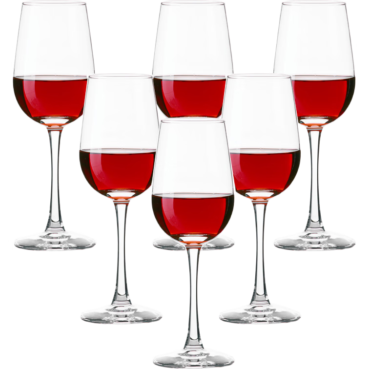 QINGPINGGUO Lead-Free Glass Wine Glasses, Stemware, 350ml*6 Pieces, Red Wine Glasses, Liquor Glasses, for Mid-Autumn Festival, National Day, Wedding Seaso