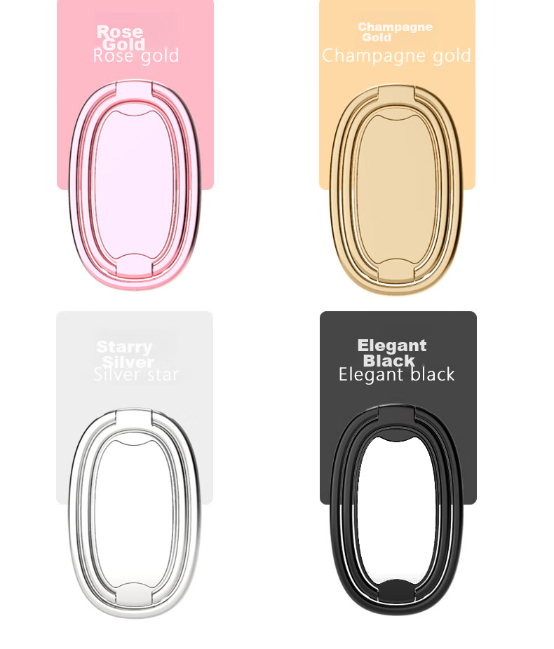 ESCASE Phone Stand, Foldable Metal Ring Clip, Adhesive Portable Lazy Support Bracket, Adjustable, Suitable for Samsung/OPPO/Honor Etc., Rose Gold, MDF-02 9