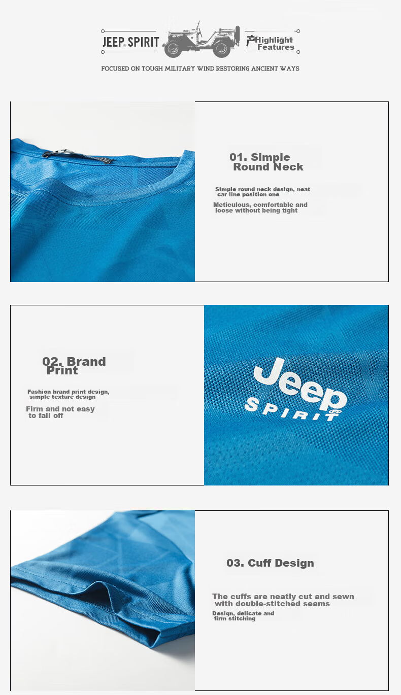 JEEP Quick-Dry T-Shirt, Lightweight for Summer, Outdoor Running And Fitness Short Sleeve, Simple And Fashionable Versatile Men's T-Shirt, Black, M 7