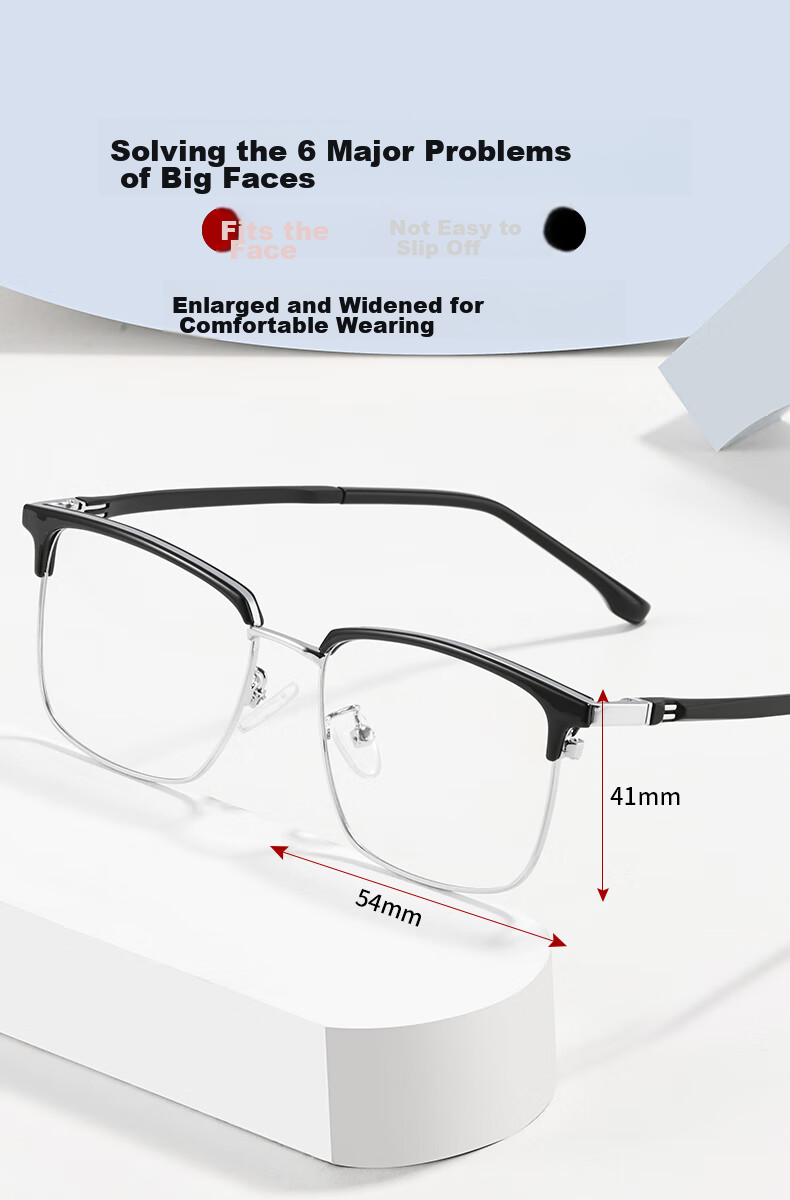 Jingbang Men's Prescription Glasses Blue Light Blocking Photochromic Fashion Transparent Browline Frame Eyewear S9615 4