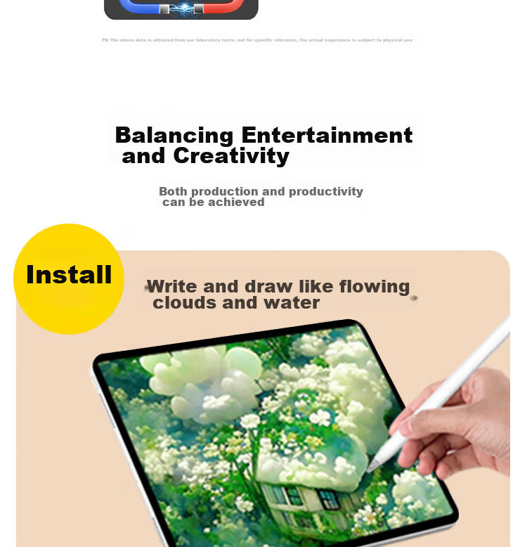 ESCASE Huawei MatePad Pro 11 Magnetic Paper Film, 2022/2024 Model Writing Stylus, Removable Drawing Film, Magnetic Drawing Film, Frosted Kent Film [Reusable] 4