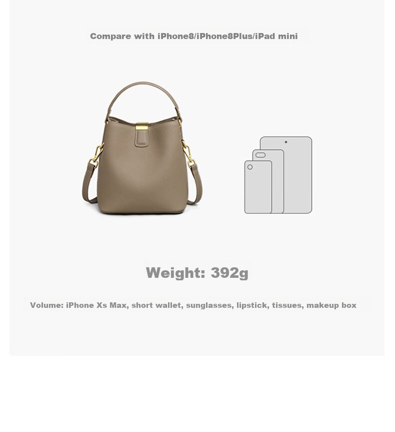 Viney Women's Handbag, Cowhide Bucket Bag, Luxury Crossbody Shoulder Tote Bag, Practical Birthday And Mother's Day Gift for Mom 8