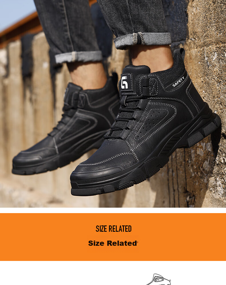 Jingtu High-Top Safety Shoes for Men, 10KV Insulated, Electrician Anti-Smashing Puncture-Resistant Safety Functional Shoes E3087-J Size 43 16