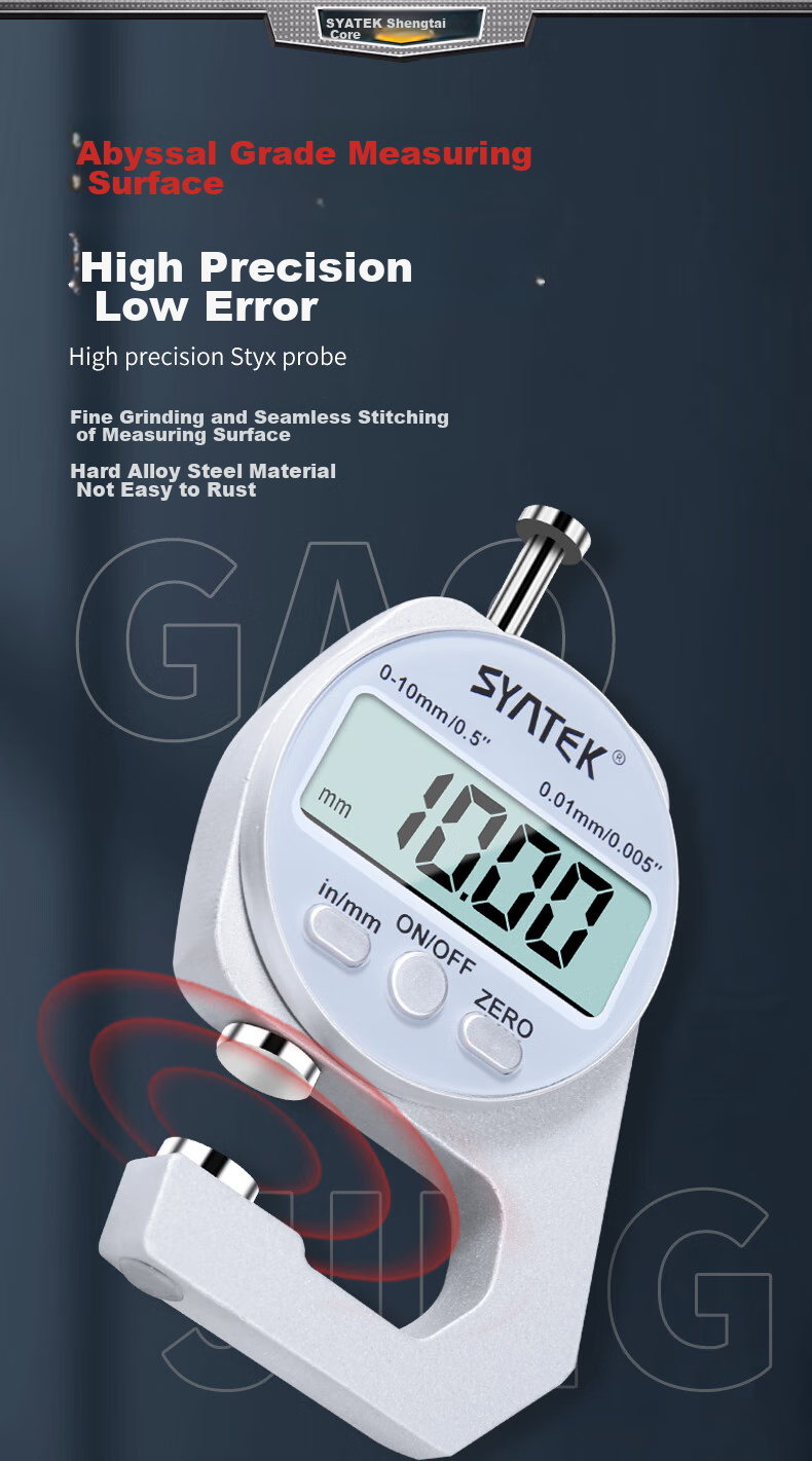 SYNTEK Digital Display High-Precision Charging Coating Thickness Gauge Industrial Grade Flat Head 0-10mm Thickness Meter 3