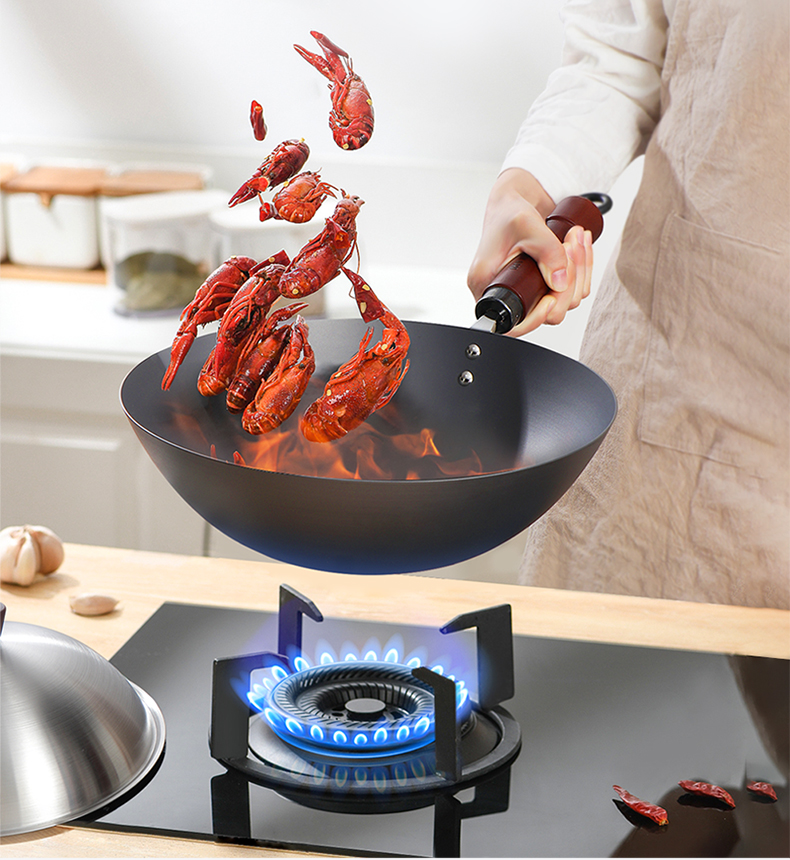 RIVER LIGHT Japanese Imported Cast Iron Wok Pan Versatile 30cm Cooking Pan for Home Use, Compatible with Induction And Gas Stoves 5