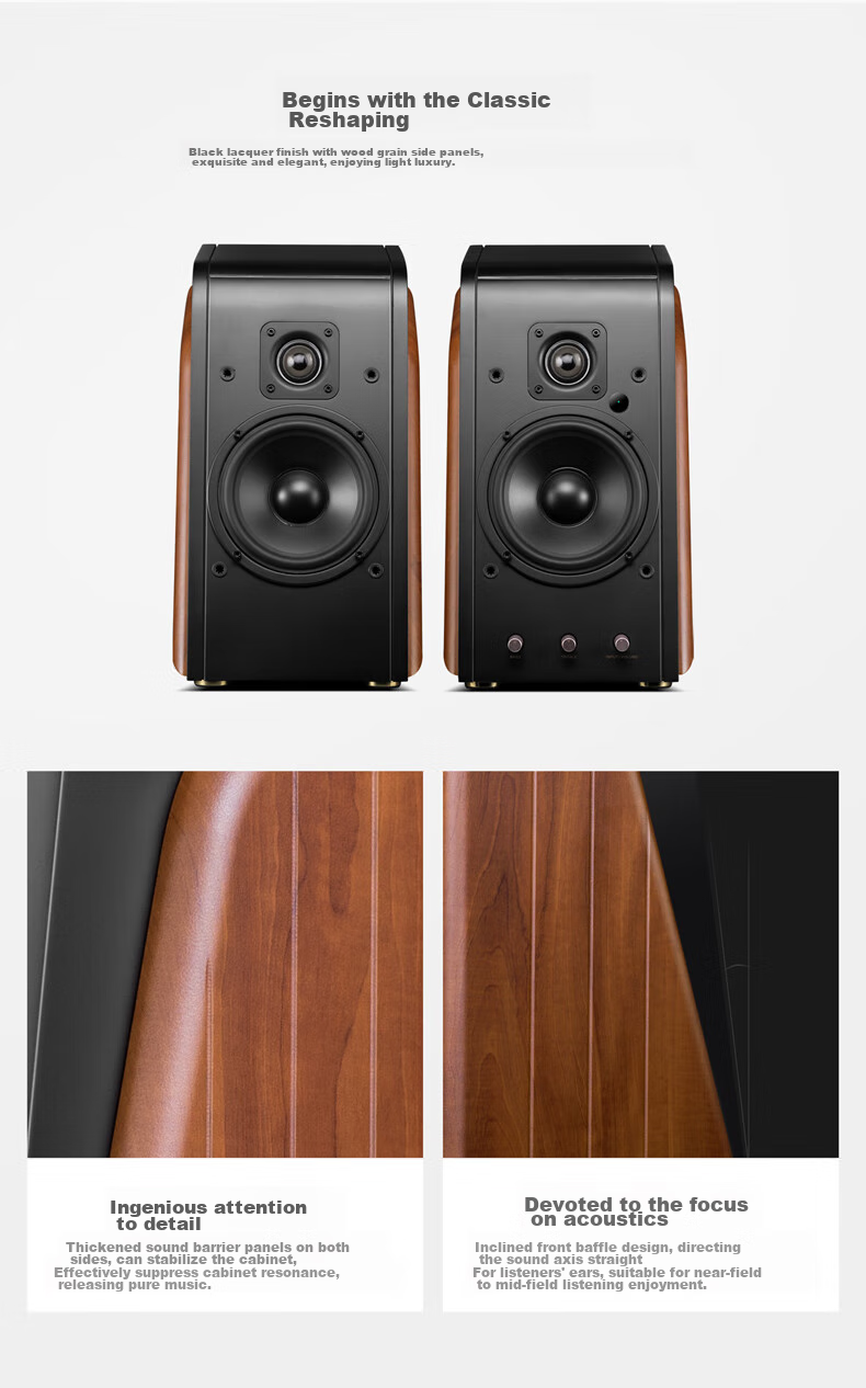 HiVi M200 Active HiFi Speakers, Classic 2.0 Desktop Speakers, Laptop And Desktop Computer Speakers, Home Living Room TV Speakers 2