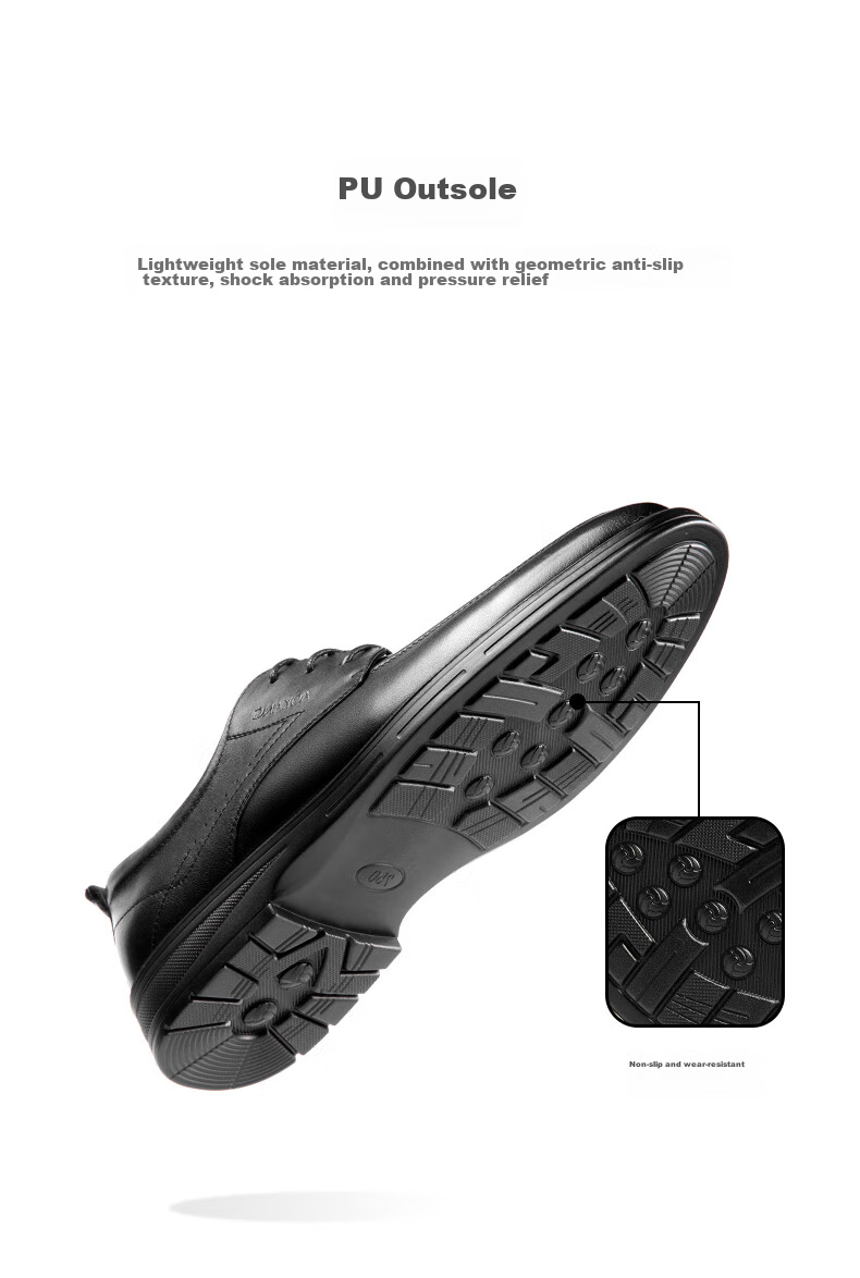 Aokang Leather Lace-Up Comfortable Business Commute Formal Men's Leather Shoes, Black, Size 39 6