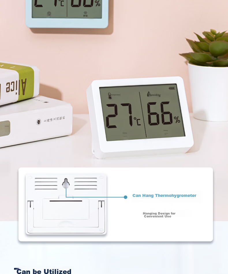 Deli Indoor Temperature And Humidity Meter LCD Electronic Thermometer And Hygrometer Gift for Elderly Children Birthday Present Baby Room Office Supplies White LE500-WH 7