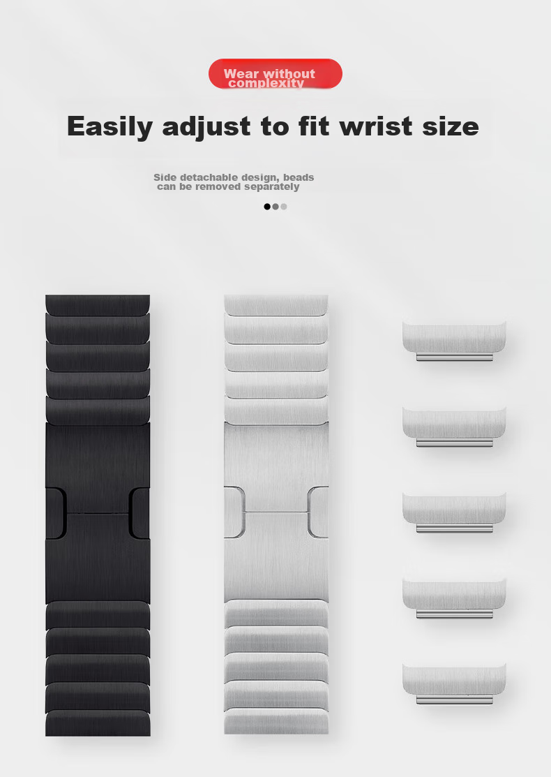 BHO Compatible New Apple Watch Band, Metal Chain Strap for Apple Watch S12/S11, Stainless Steel Watchband for IWatch S10/9/8/SE3/Ultra4/3 5