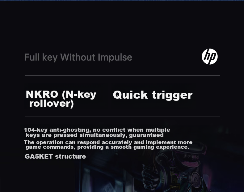 HP K10G Mechanical Keyboard with Blue Switches, Wired Keyboard for Gaming, E-Sports, Office Work And PUBG, 104 Keys Full-Size Compatible with Laptops And Desktop Computers, Full Anti-Ghosting 10
