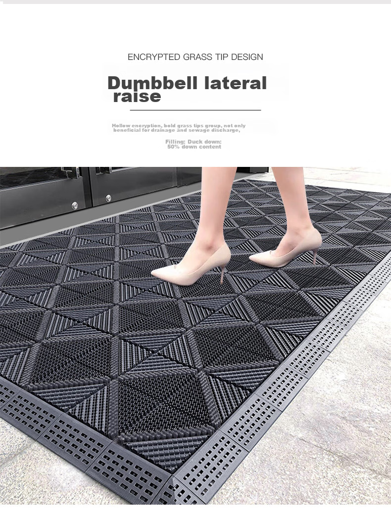 Modouyu Three-In Floor Mat, 90*120cm, Single Brushed Gray, Entrance Door Mat, Company Outdoor Non-Slip Floor Mat, Foot-Wiping Mat 7