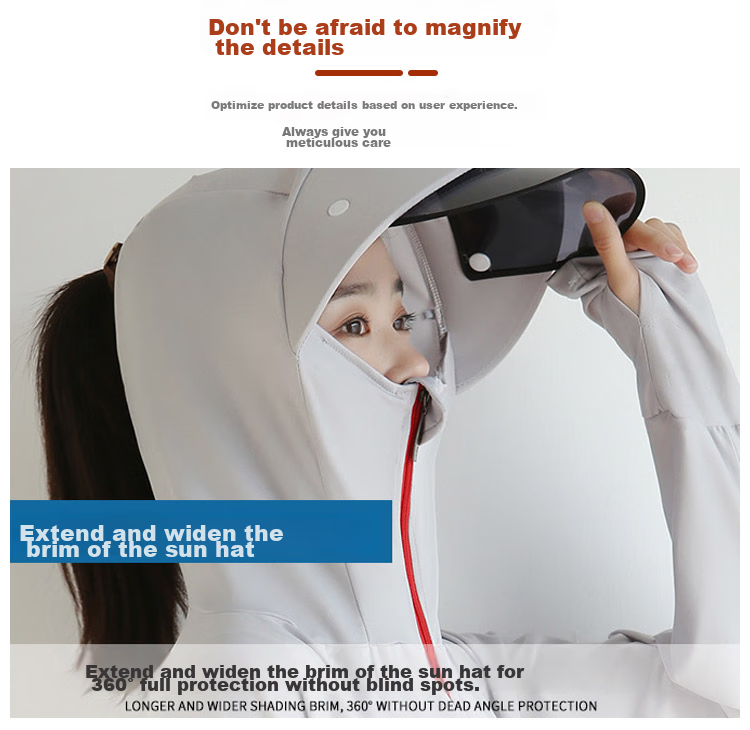 GLO-STORY Sun Protection Clothing for Women, Detachable Lens Sun Visor, Outdoor Driving UV Protection Coat, WST124073 18