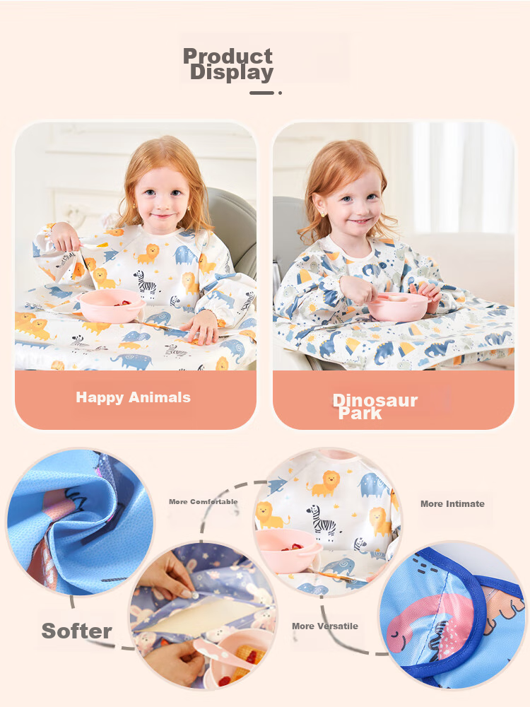 9I9 Children's Eating Cover, Summer Sleeveless Dining Chair, Integrated Waterproof And Stain-Resistant Baby Apron, Splash-Proof Bib, A52 Detachable 12