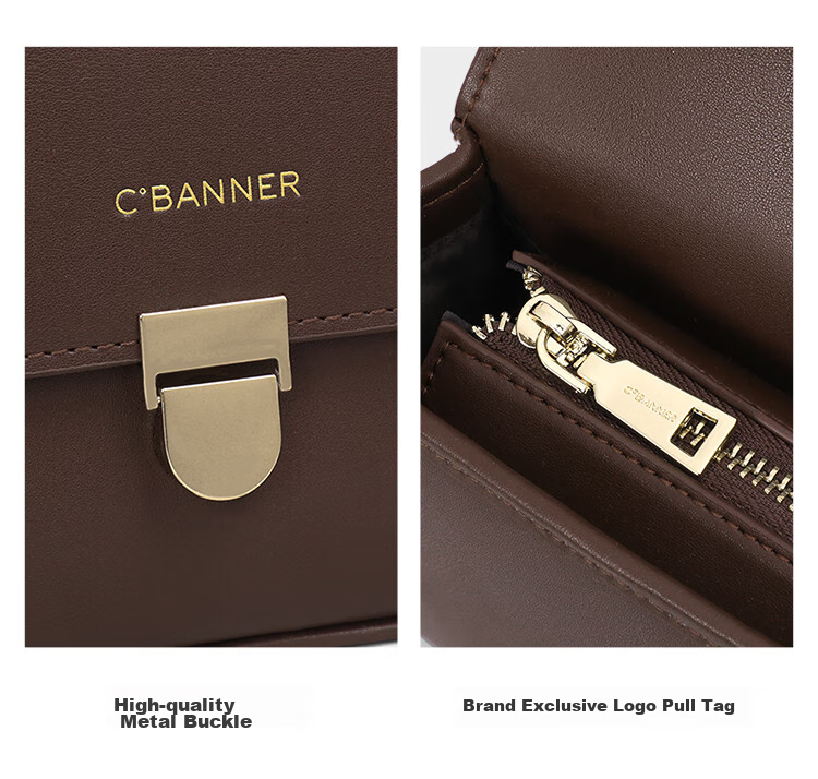 C.BANNER Leather Handbag, Women's Crossbody Bag, Shoulder Bag, Small Satchel for Women, Brand Birthday Mother's Day Gift, Practical Present for Mom 9