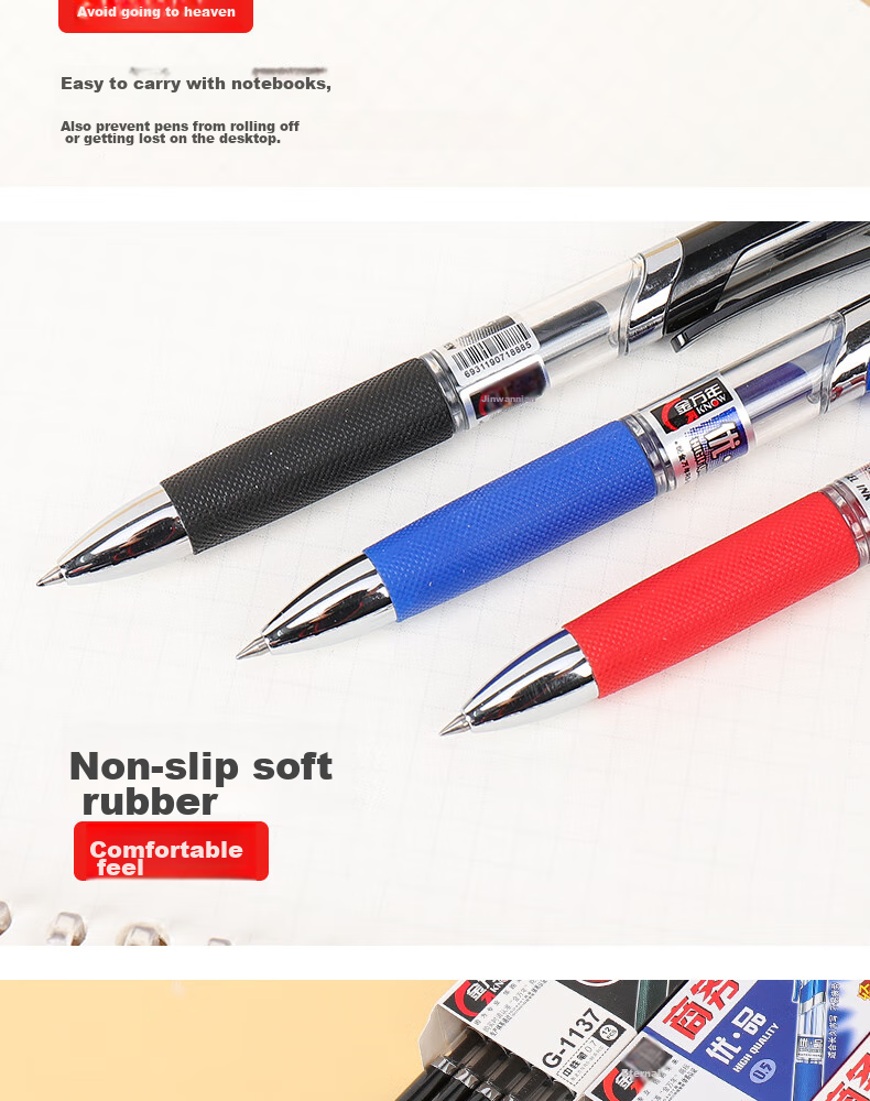 Genvana [12 Retractable] 0.5mm Red Gel Pen Comfortable Writing Push-Button Classic Bullet Tip Signature Pen for Training Exams Practice Office G-1326 8