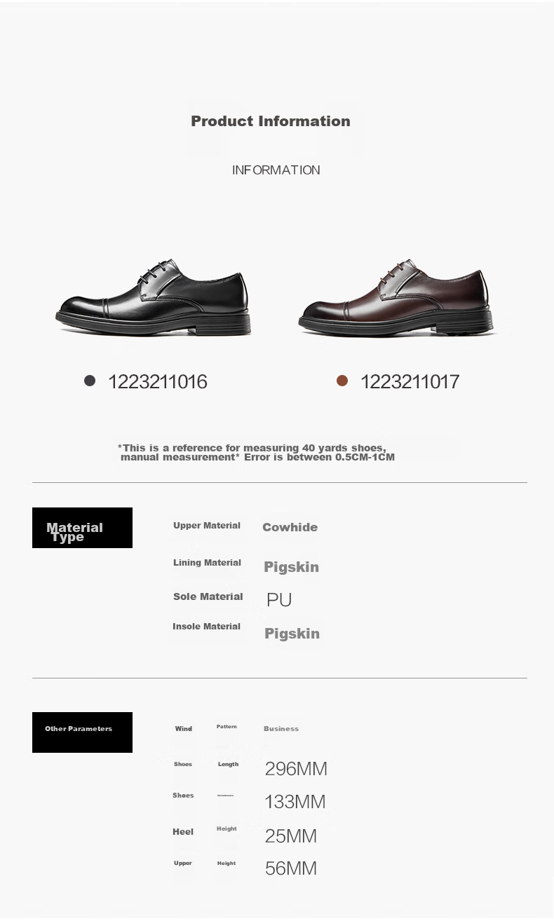 Aokang Comfortable Cowhide Breathable Business Formal Lace-Up Wear-Resistant Leather Shoes, Black, Size 42 9