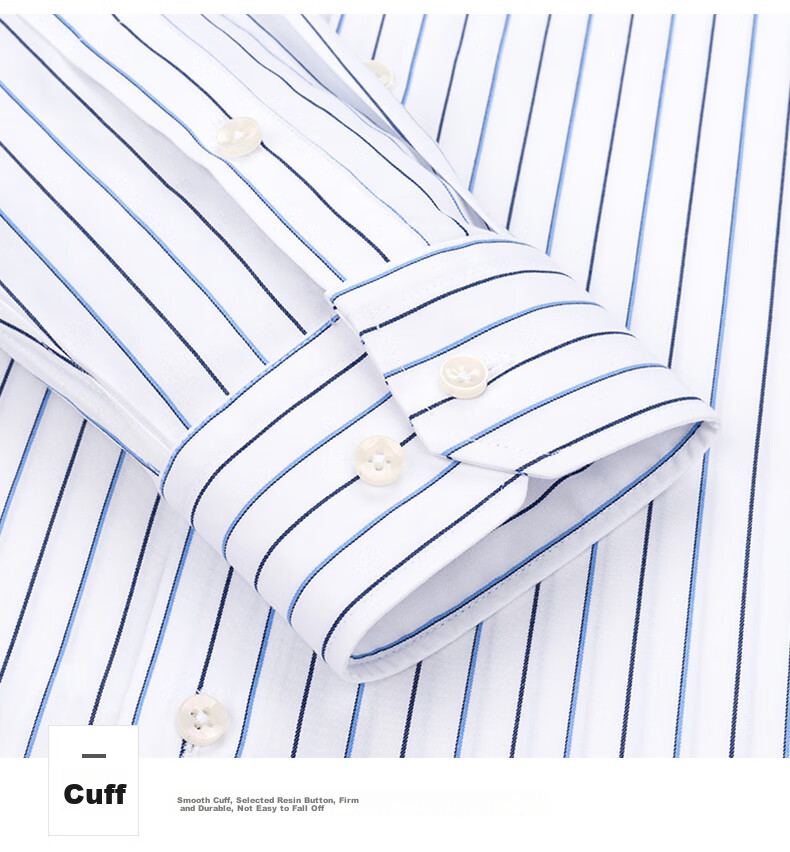 FIRS [DP Wrinkle-Free] Men's Long-Sleeve Shirt, Pure Cotton, Business Formal Wear, Dad's Dress Shirt, DP29, Size 38 19