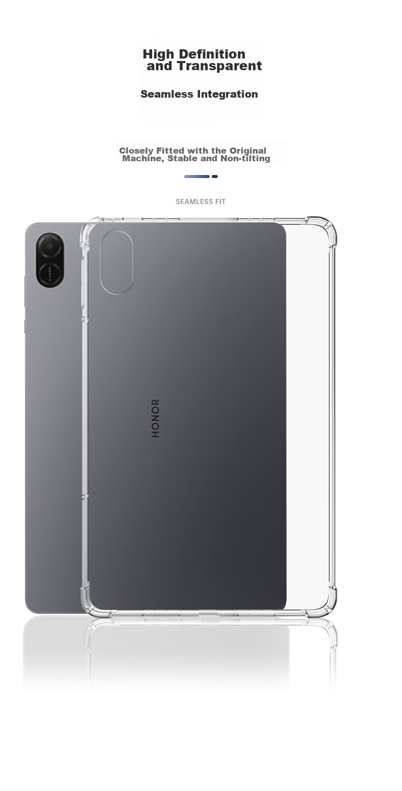 BIAZE Compatible with Honor X10 Pro/X9 Pro 2026/25 Protective Case, Honor Tablet 11.5-Inch, Shockproof TPU Corner Protection Cover PB563-Transparent White 6