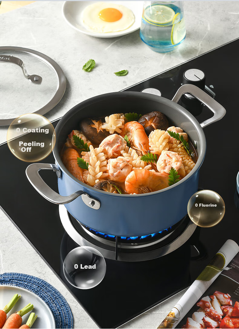 Tefal Milk Pot Star Ceramic Series Single-Person Noodle Pot Baby Food Pot with Ceramic Coating, Compatible with Gas And Induction Cooktops, Double Bottom 11