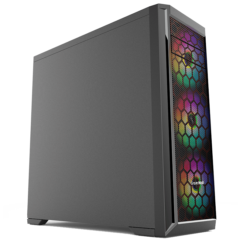 Great Wall Hard Han M100 Computer Case (E-ATX Motherboard, Iron Mesh, Top 360mm Water Cooling Position, Dual USB3 Ports, 0.6mm Steel Panel, 7 Fan Positions, Optical Drive Bay, Supports 5080 Graphics Card)