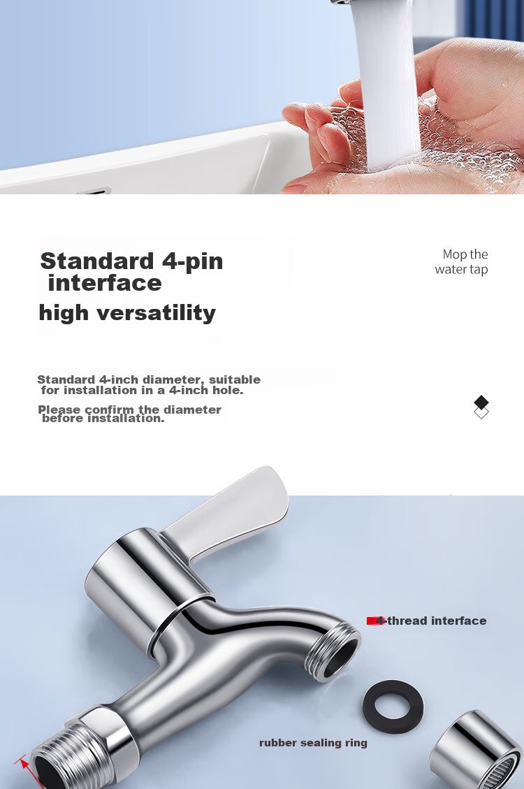 CVBAB Mop Sink Faucet, Single Cold Quick-Open Tap, Extended Faucet for Mop Sink CV3512 7