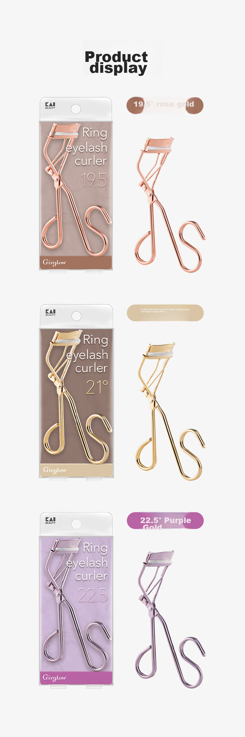 Beiyin (KAI) Curved Iron Eyelash Curler (19.5 Degrees), Patented Upgraded Versio 7