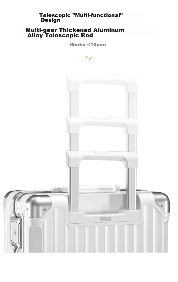 DTA Multifunctional Luggage for Women And Men, Spinner Wheels, Aluminum Frame Carry-On Suitcase, Travel Leather Case, Ivory White, 20 Inches 11