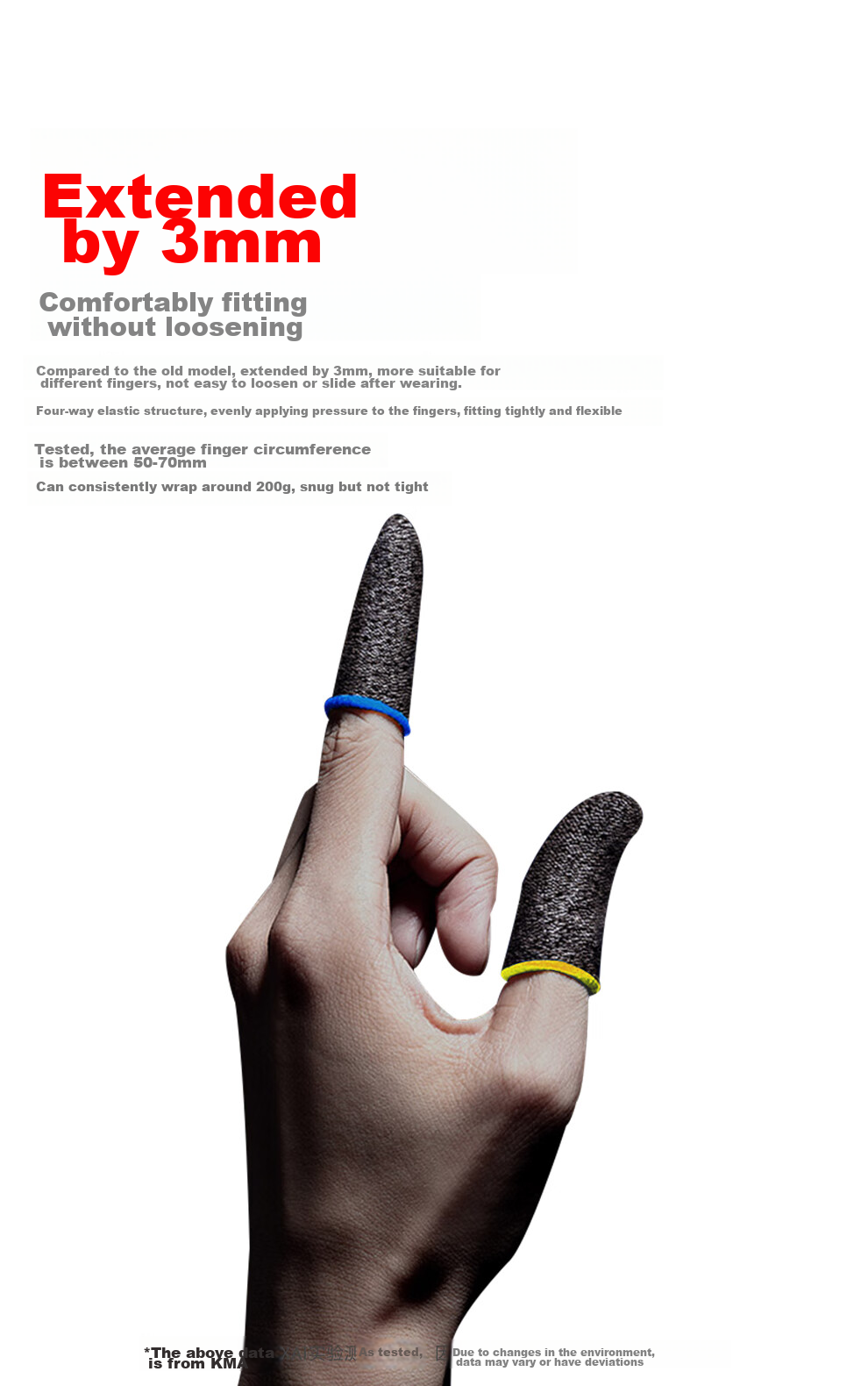 KMaxAI Gaming Finger Sleeves, Silver Fiber Antibacterial Sweat-Resistant Non-Slip, for PUBG Mobile Game, 4-Pack, Red And Black, GMZT-YQW 13