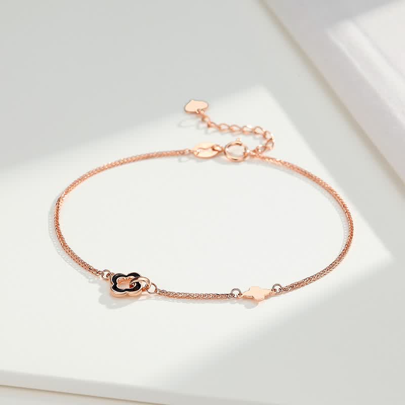 潮宏基圣诞节礼物 chj jewellery 花边 18k金玫瑰金彩金手链女款 sck